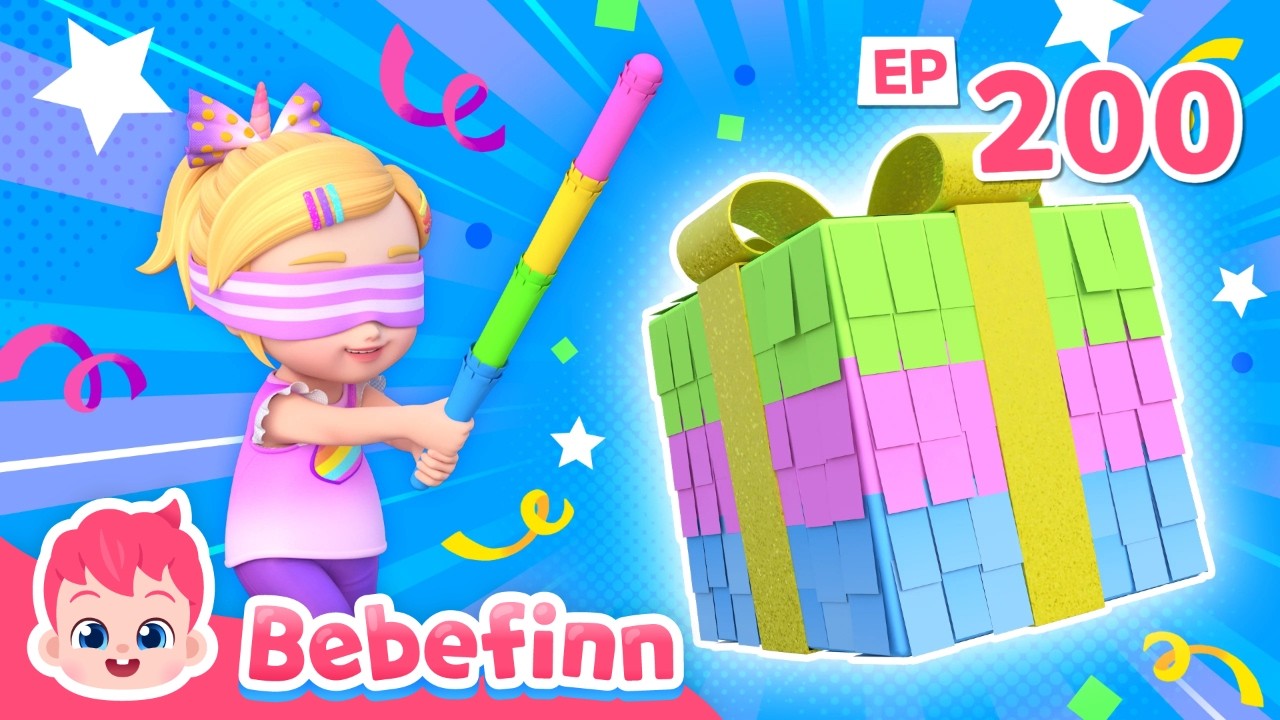 What’s Inside the Piñata? 🍬 A Surprise Birthday Gift Box! | EP200 | Bebefinn Piñata Song