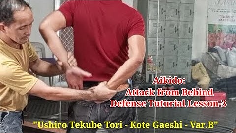 Aikido: Attack from Behind Defense Tutorial Lesson-3 | Ushiro Tekube Tori - Kote Gaeshi - Var.B