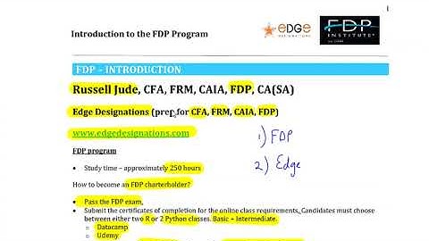 FDP - Intro Video - Edge Designations - Oct 2023 exam