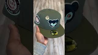 Chicago Cubs 1962 All Star Game New Era 59Fifty Fitted Hat Zombie Pack GITD Olive Camo Under Brim