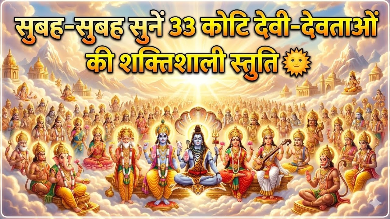 सुबह-सुबह सुनें 33 कोटि देवी-देवताओं की शक्तिशाली स्तुति 🌞 - Most Powerful All Gods Stuti