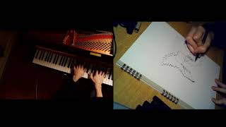 Dan Tepfer - Free Improvisation (Perseverance) (live drawing)