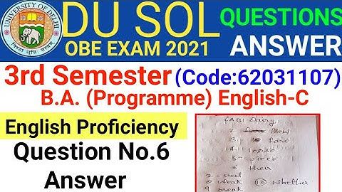 English Proficency Question No.6 OBE Answer | English Proficiency 3rd Semester OBE Answer | English
