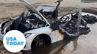 California firefighters submerge Tesla in water to extinguish fire | USA TODAY