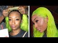 LIME GREEN Lace Frontal Tutorial