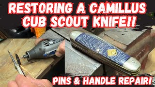 Restoring a Camillus Cub Scout Knife - Pins Replaced, Handle Fixed!