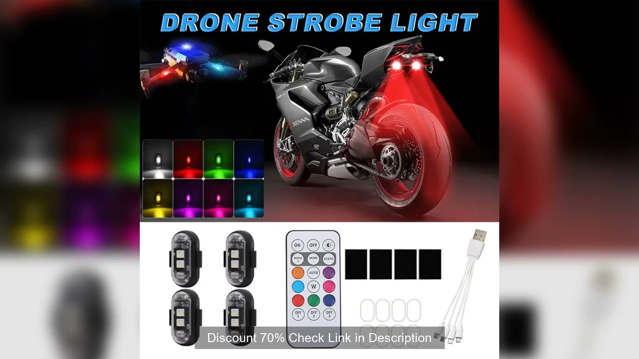 Multi-mode Wireless LED Drone Strobe Light Motorcycle Car Indicator Light Bike Remote Control Warnin