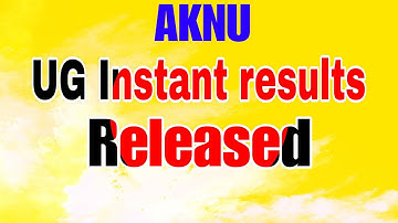 Aknu 5,6th semester instant examination results released .  instant supplementary.