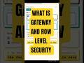What is Gateway & Row Level Security in Power BI? | Most Asked Interview Question 🔥 #shorts