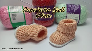 Sapatinho de crochê fácil 09cm - @FioaFioCroche