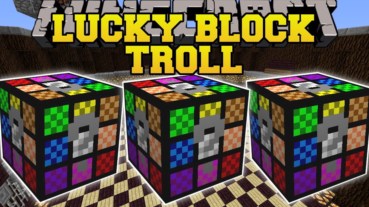 Troll Lucky Block Mod (1.8.9) - Illuminati, Giant Troll Faces 