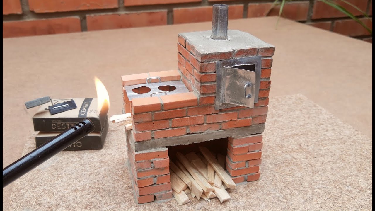 How To Make a Mini Stove with Miniature Bricks, stove