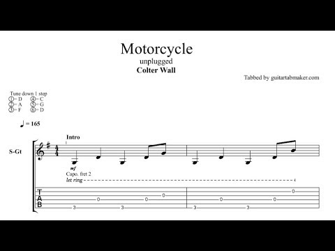 Colter Wall - Motorcycle TAB - acoustic fingerpicking guitar tab - PDF - Guitar Pro