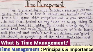 What Is Time Management  Essay In English | 10 Lines On Time Management | Time Management Paragraph