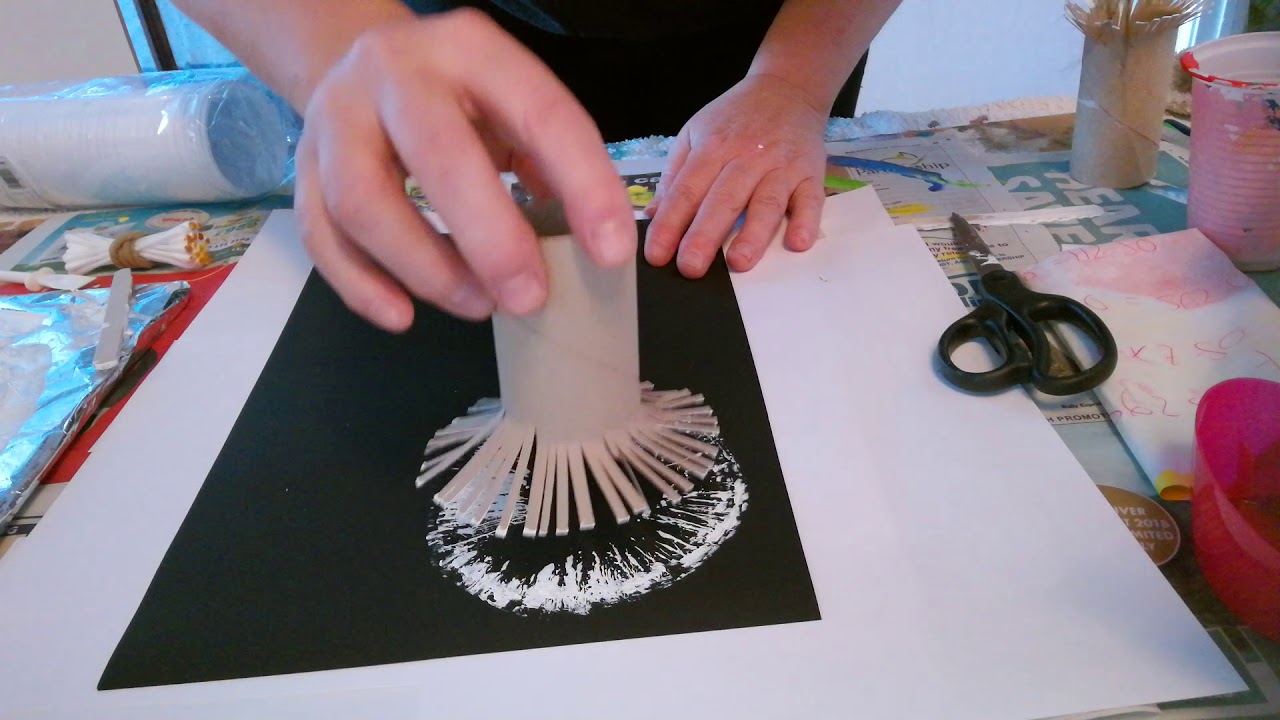 02 Dandelion flowers /toilet Roll art / acrylic Paint - YouTube