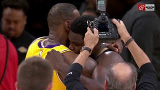 LeBron James and Anthony Davis showing Zion love