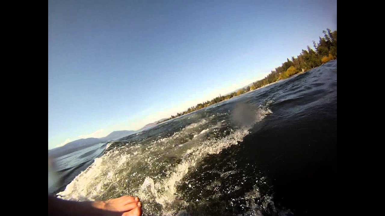 Andrew Truman wake surfing on Okanagan Lake 2013 YouTube
