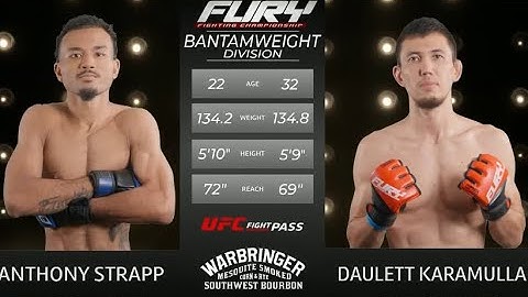 Fury FC 109 Prelims  Anthony Strapp vs Daulett Karamulla