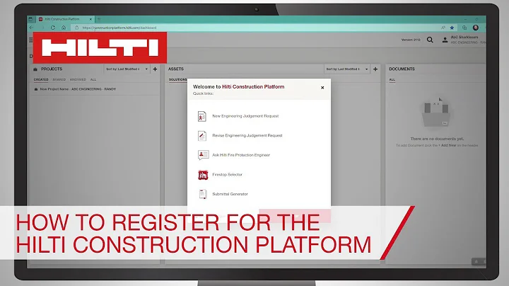 How to register for the Hilti Construction Platform