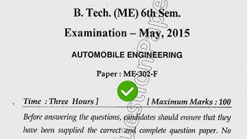 2015 Mdu BTech ME 6th Sem Automobile Engineering Question Paper