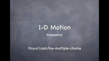 Intro To Kinematics (PHY136)