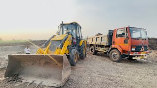 Bull JCB 3dx Loading Mud | Ashok Leyland | Tata Bharat Benz Dump Truck #jcbvideo #tractor #bulldozer