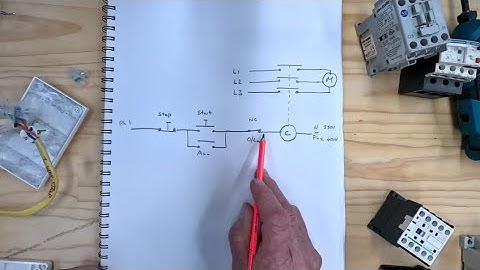 Wiring a stop, start circuit with contactors.