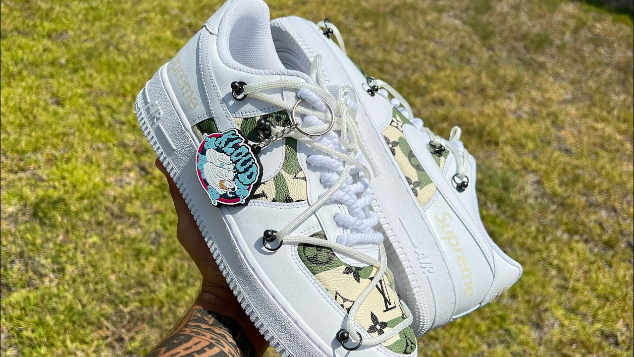 LV X Supreme Air Force 1 Custom  Air force 1 custom, Air force