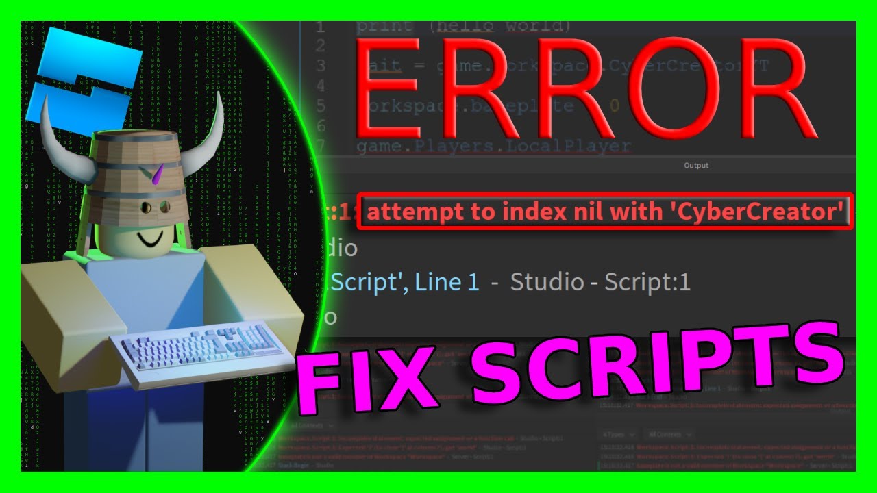 Help solve the error with roblox studio - Scripting Support - Developer  Forum