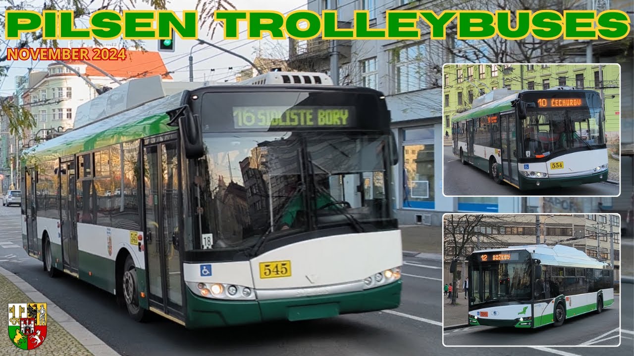 TROLLEYBUSES 🚎 in PILSEN 🇨🇿 in November 2024 - 4K