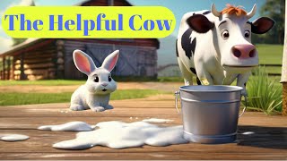 Cute Bunny Cotton's Farm Adventure: The Helpful Cow #bedtimestories #animation