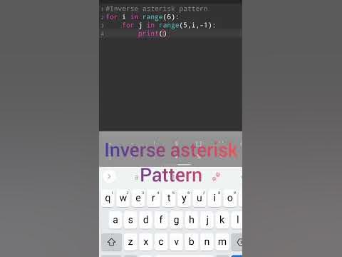Inverse asterisk pattern in python. #python #pythoncoding #pythontips # ...