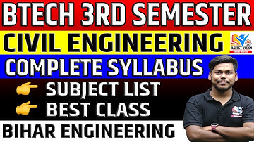 BTECH 3RD SEMESTER CIVIL ENGINEERING || BIHAR ENGINEERING || 3RD SEMESTER SYLLABUS || BEU PATNA