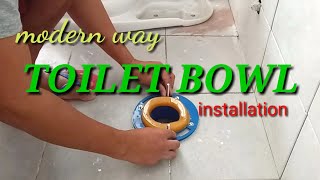 how to install toilet bowl(modern method)/paano magkabit ng inodoro