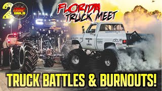 Mega Truck Battles and Burnouts - Florida Truck Meet 24