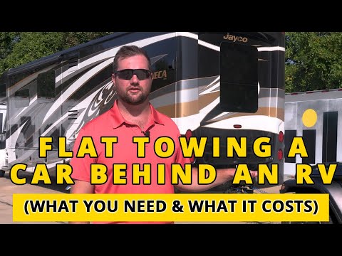 Flat Towing a Car Behind an RV (What You Need & What it Costs)
