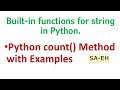 Python count() | String count() in Python | Built-in functions for string in Python | CBSE | count()