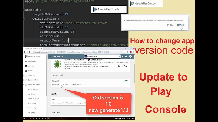 How to Change our (Android Studio) app version code and update to google play console