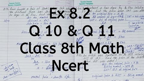 Ex 8.2, Q 10, Q 11, Chapter 8,  Comparing Quantities, Class 8 Math