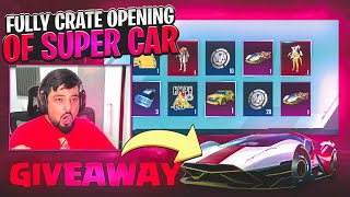 SUPER CARS Crate Opening 😱1 CAR GIVE AWAY - PUBG Mobile