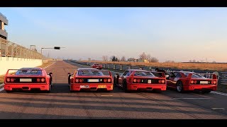 4x Ferrari F40 + Ferrari F50 Insane SOUND, REVS \& ACCELERATIONS ON TRACK!