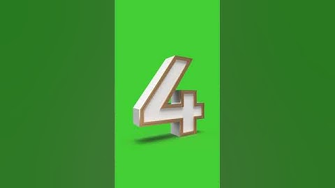 9 to 0 White with Golden 3D Numbers Countdown with Voice Over | GREEN SCREEN