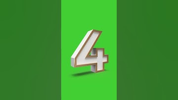 9 to 0 White with Golden 3D Numbers Countdown with Voice Over | GREEN SCREEN