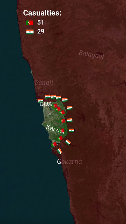 Indian-Portuguese War 1961, The Annexation of Goa  animated map