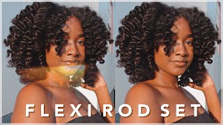 Flexi Rod Set on Stretched Natural Hair | Fluffy Curls | Knotsncurls