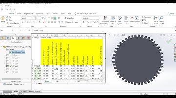 Parametric Design of a Gear using SolidWorks Design Table | Involute Circle Method #solidworks #3d