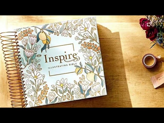 NLT DaySpring Inspire Illustrating Bible (Spiral Bound, Mint Floral Garden,  Filament Enabled)