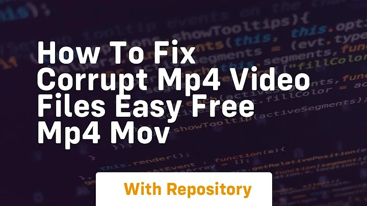 How to fix corrupt mp4 video files easy free mp4 mov