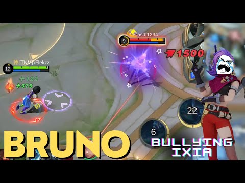 BRUNO LANE BULLY VS IXIA | Mobile Legends Bruno Mythical Glory Gameplay @iFlekzz