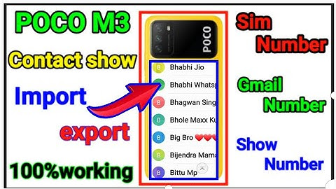 poco m3 Contact show import export letest tricks 2021